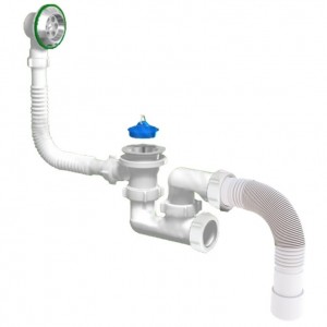 Сифон для ванны 1 1/2"х40, с выпуском и переливом с гт 40х40/50 V255