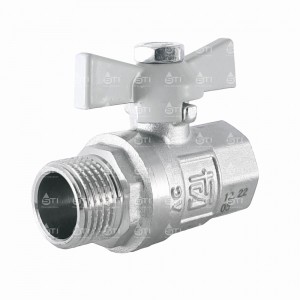 Кран шар. баб. 3/4", гайка-штуцер, вода STI