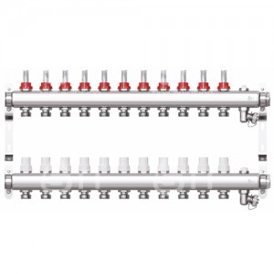 Коллекторная группа со встроенными расходомерами, 1"х11 вых., Евроконус 3/4" STI