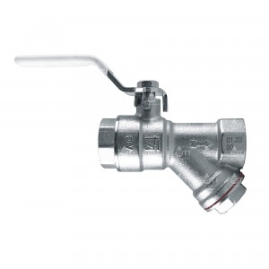 Кран шар. рыч. 3/4", гайка-гайка, вода, с фильтром STI