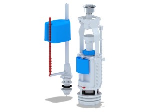 Арматура, нижняя подводка, двойной слив, металлизированная кнопка АНИПЛАСТ