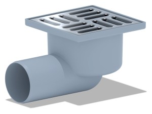 Трап горизонтальный 50, нержавеющая решетка 100х100 мм АНИПЛАСТ