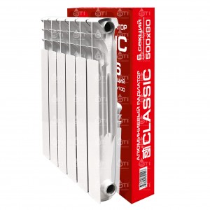 Радиатор алюминиевый 500/80, 6 секций STI