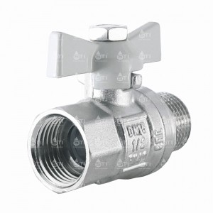 Кран шар. баб. 3/4", гайка-штуцер, вода STI