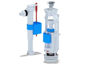 Арматура, боковая подводка, двойной слив, металлизированная кнопка АНИПЛАСТ