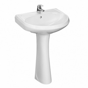 Умывальник Santeri Версия 57, с переливом, без пьедестала, белый