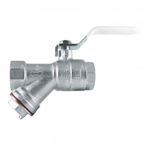 Кран шар. рыч. 1/2", гайка-гайка, вода, с фильтром STI