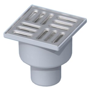 Трап вертикальный 50, нержавеющая решетка 100х100 мм АНИПЛАСТ