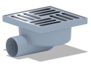 Трап горизонтальный 50, нержавеющая решетка 150х150 мм АНИПЛАСТ