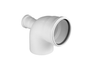 Отвод 110-87*, с выходом 50 (сзади) внутр. малошумн. канализ.