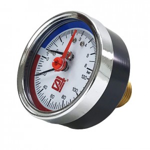 Термоманометр аксиальный 80 мм, 6 bar, 120 град. 1/2",  STI
