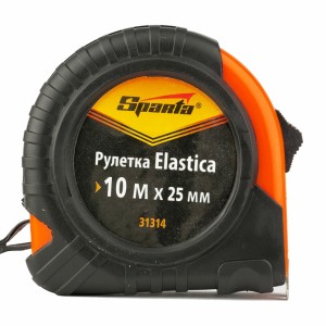 Рулетка Elastica, 10м х 25мм, обрезиненный корпус SPARTA