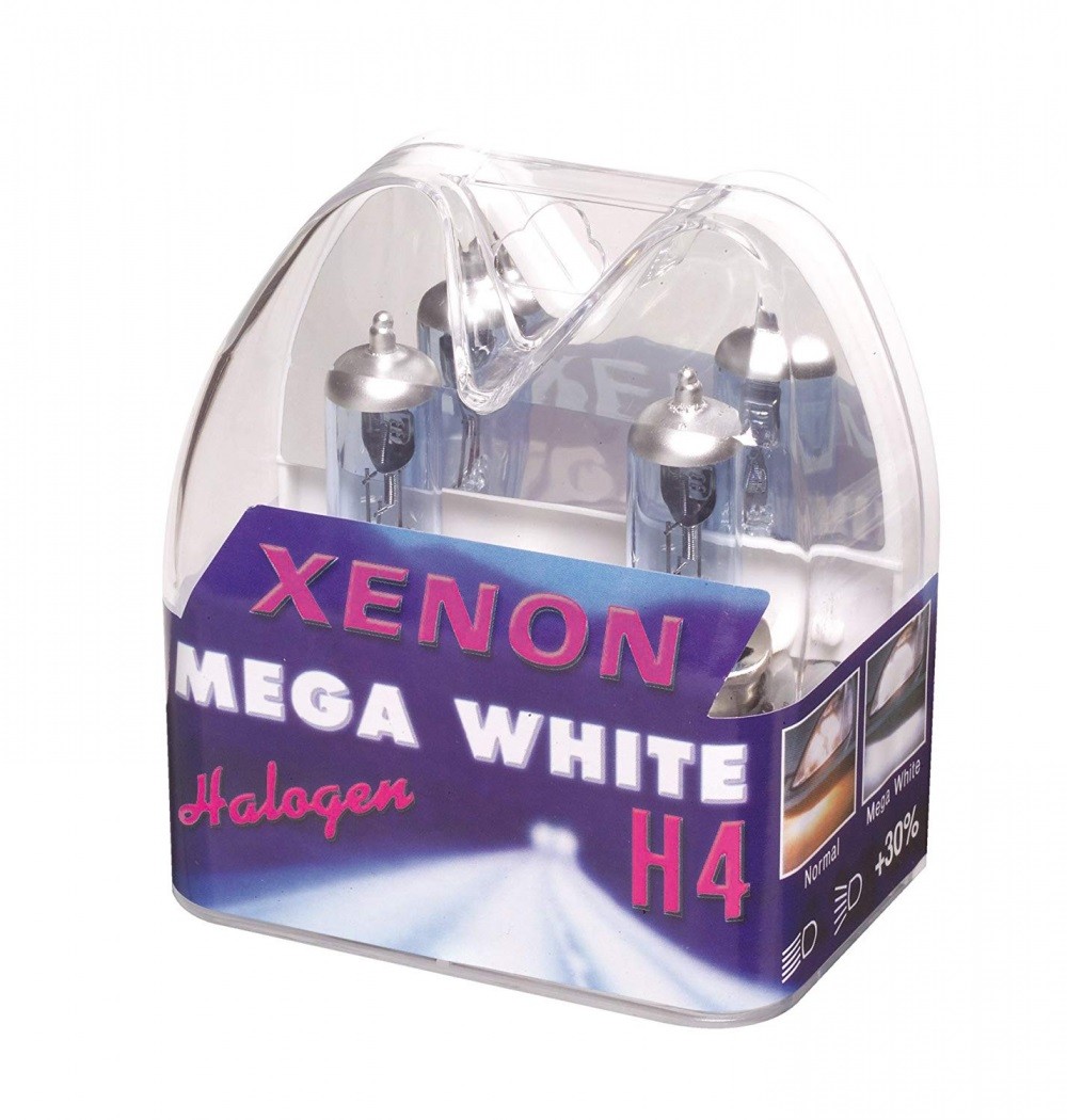 Лампа Н4, 12V, 55W "Xenon Mega White" UNITEC