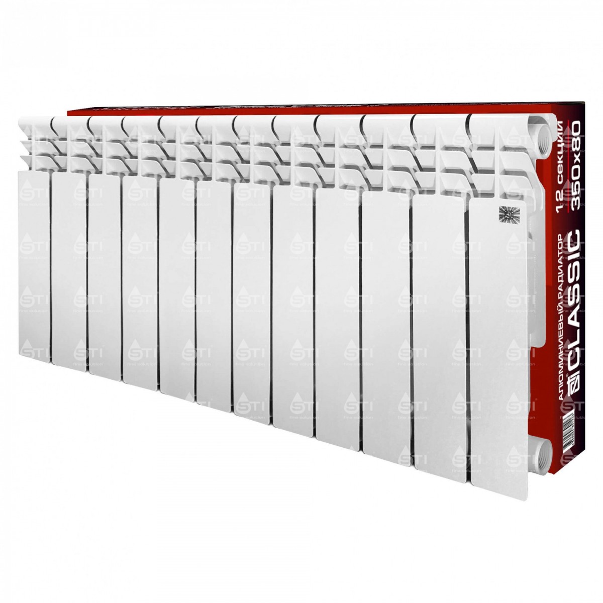 Радиатор алюминиевый 350/80, 12 секций STI