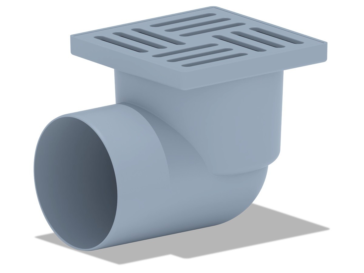 Трап горизонтальный 110, пластиковая решетка 150х150 мм АНИПЛАСТ