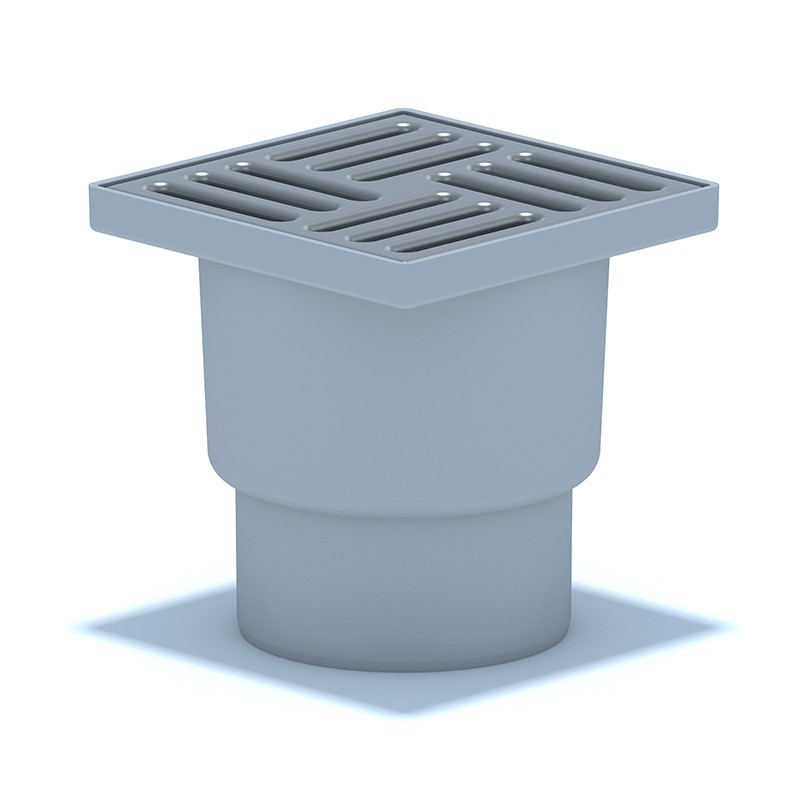 Трап вертикальный 110, нержавеющая решетка 150х150 мм АНИПЛАСТ