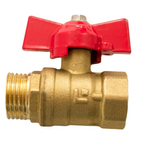 Кран шар. баб. 3/4", гайка-штуцер, вода 11Б27п1