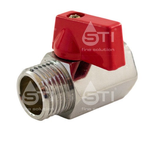 Кран шар. флаж. 1/2", гайка-штуцер, вода STI MINI