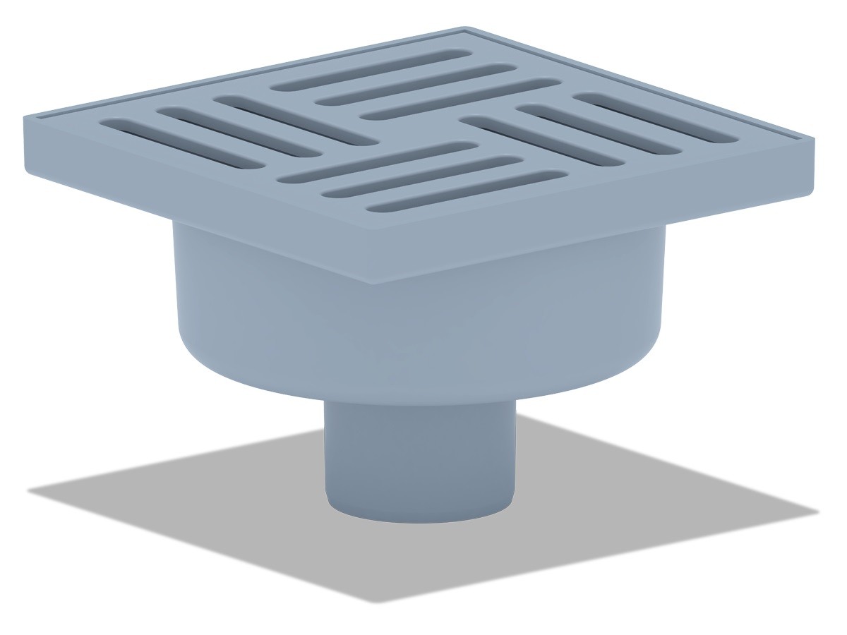 Трап вертикальный 50, пластиковая решетка 150х150 мм АНИПЛАСТ