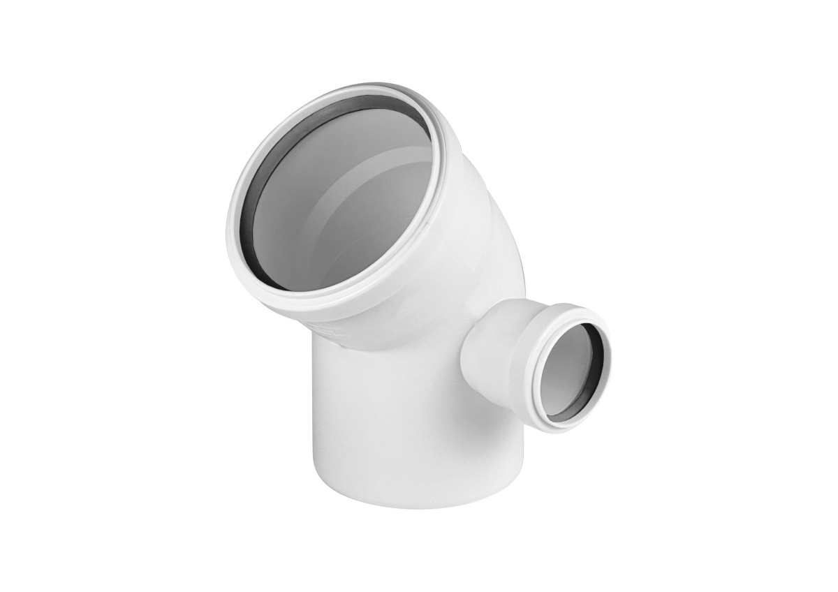 Отвод 110-45*, с выходом 50 (правый) внутр. малошумн. канализ.