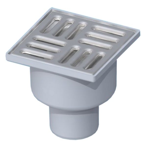 Трап вертикальный 50, нержавеющая решетка 100х100 мм, сухой АНИПЛАСТ