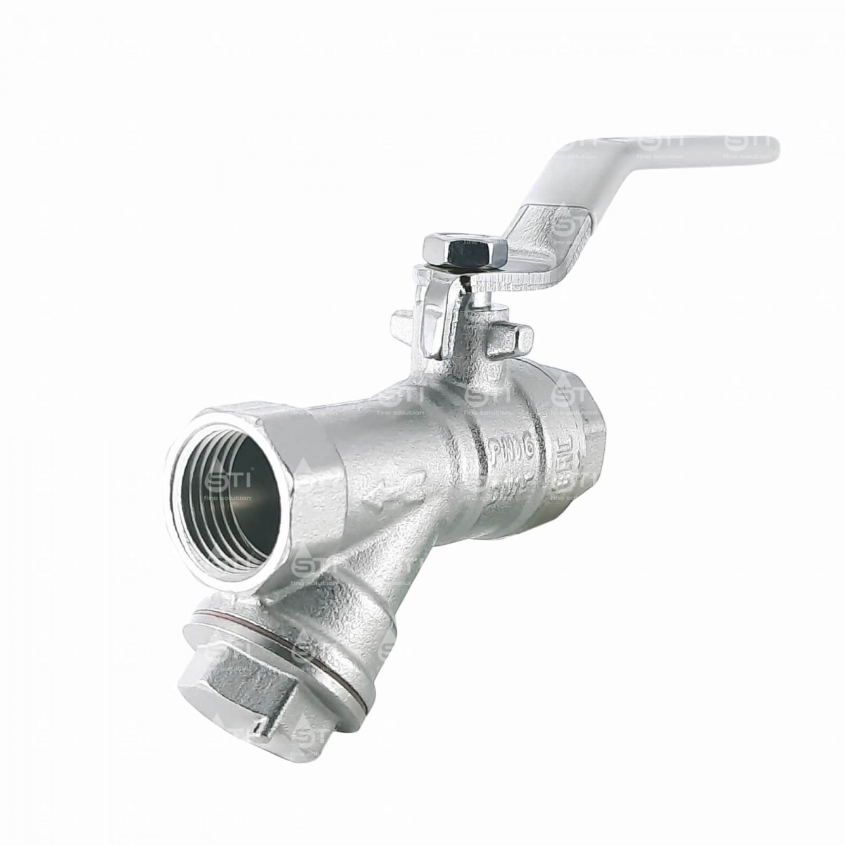 Кран шар. рыч. 1/2", гайка-гайка, вода, с фильтром STI