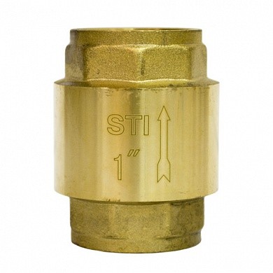 Клапан обратный 3/4", пружинный, латунный шток STI