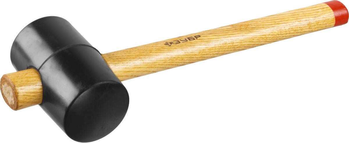 Киянка резиновая, 900 г, черная резина, деревянная рукоятка ЗУБР "МАСТЕР"