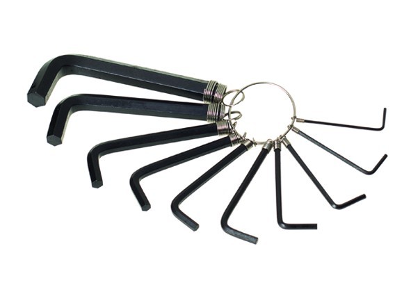 Набор ключей имбусовых, HEX 1,5-10 мм, 10 шт., короткие, на кольце RemoColor