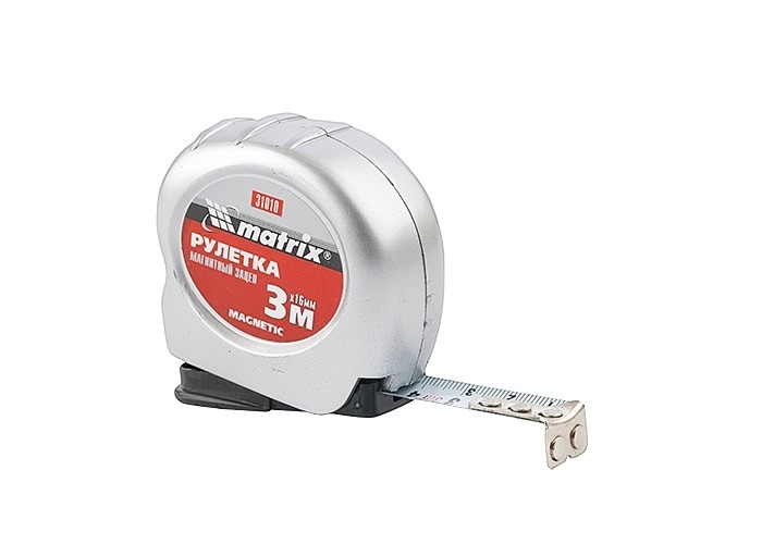 Рулетка Magnetic, 3м х16мм, магитный зацеп MATRIX