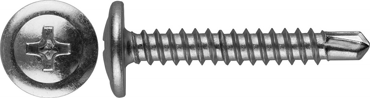 Саморез, 4,2х41 мм, с прессшайбой, наконечник сверло, цинк